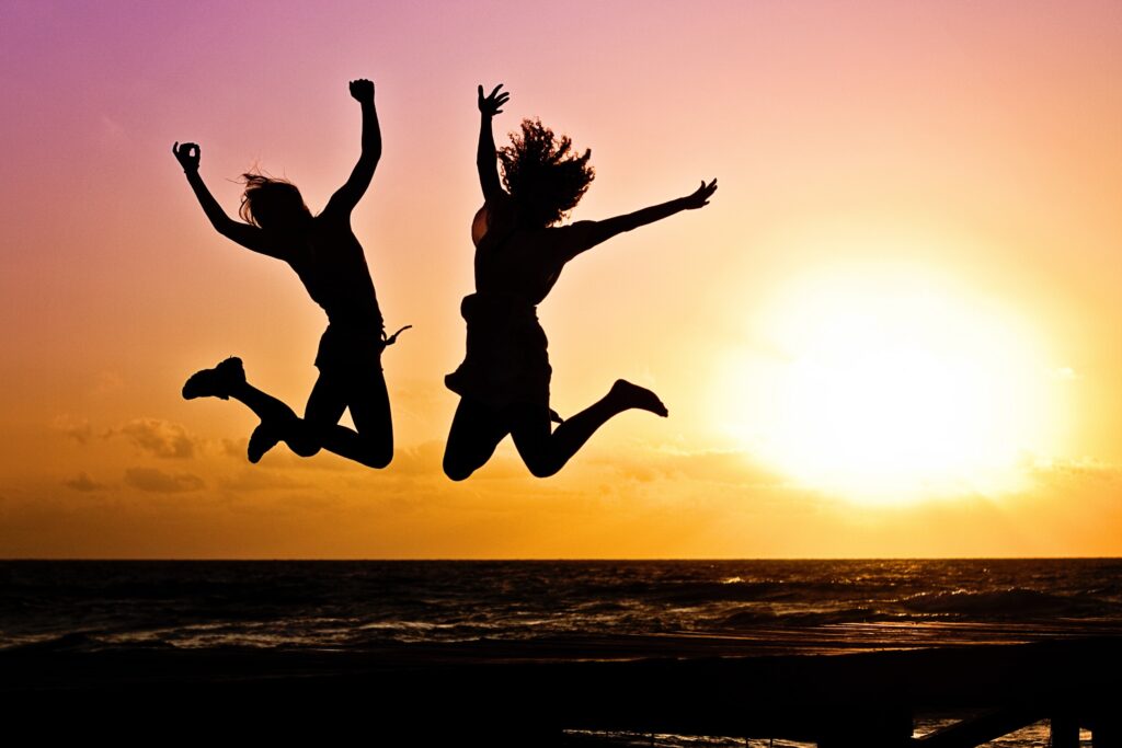 People jumping for joy