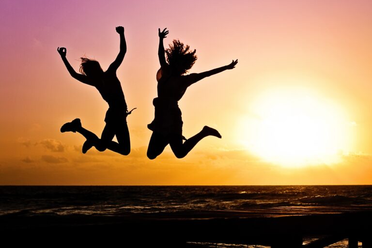 People jumping for joy